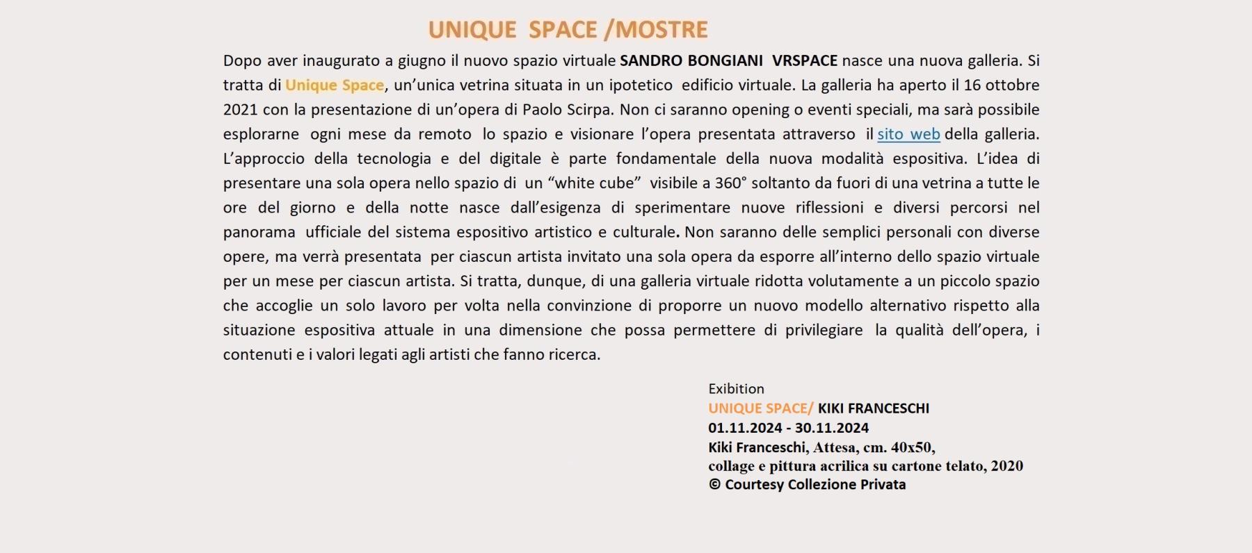 LA MOSTRA  IN CORSO 